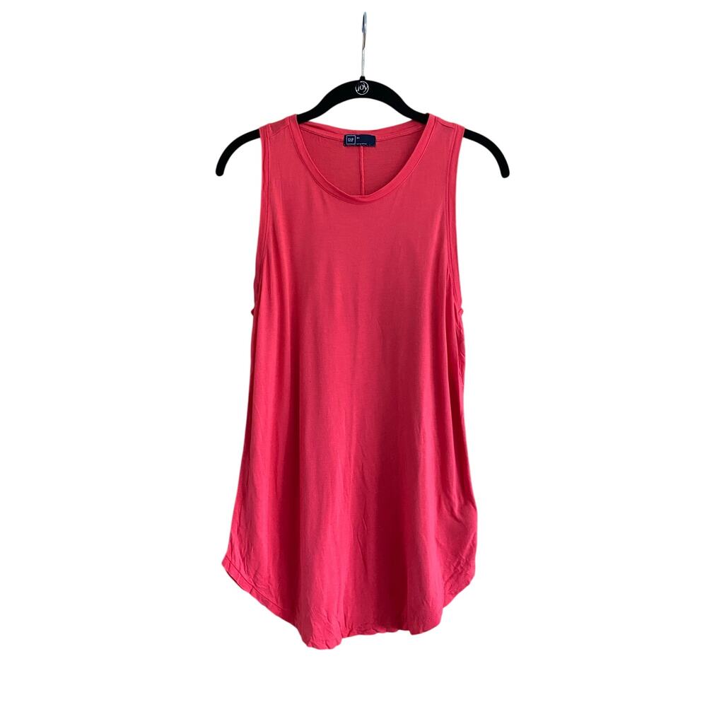 Gap Neon Coral Curved Hem Tank Size XS